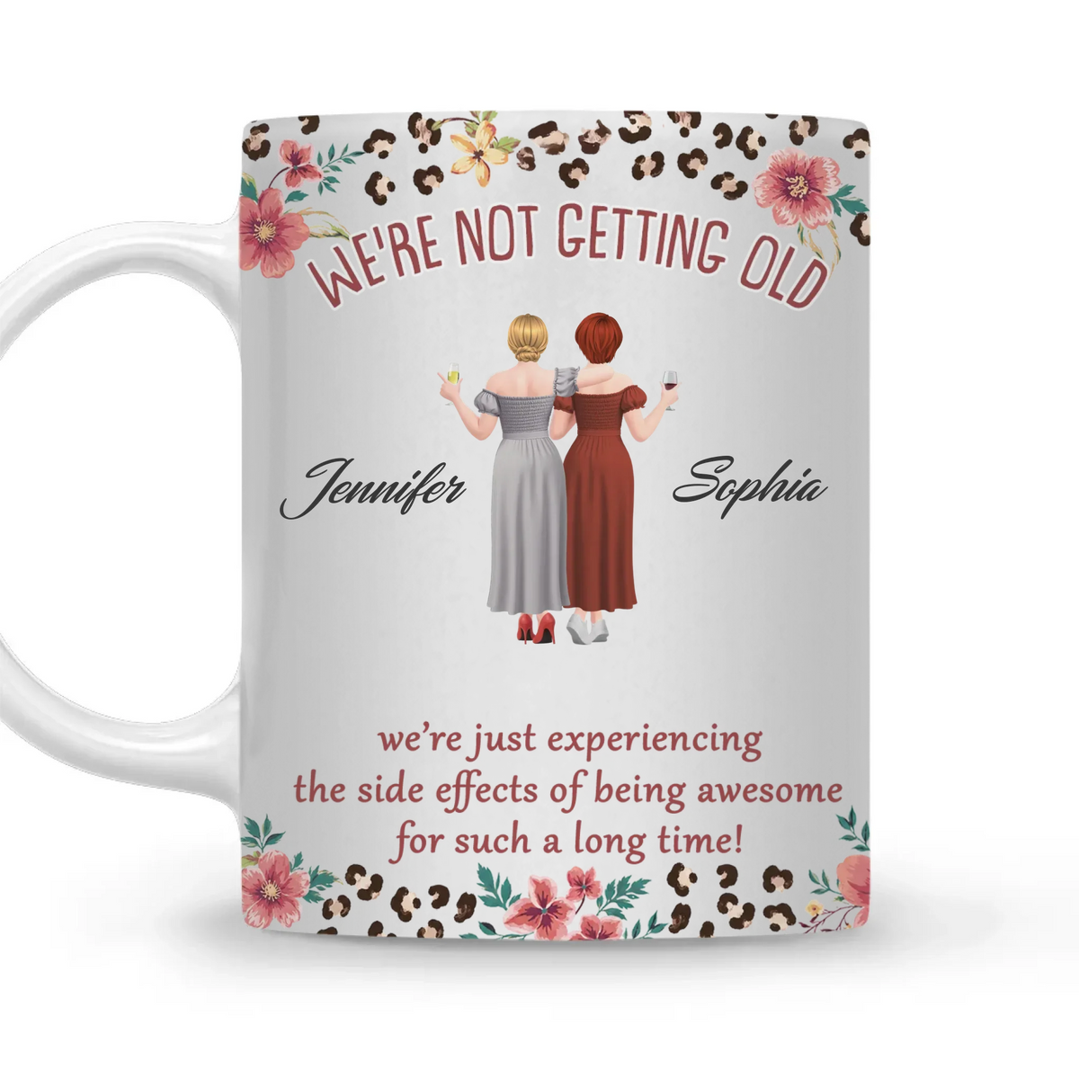 Custom Mug - Personalized Best Friend Birthday Gifts For Women, Besties, Sisters, BFF - Besties Forever For Life