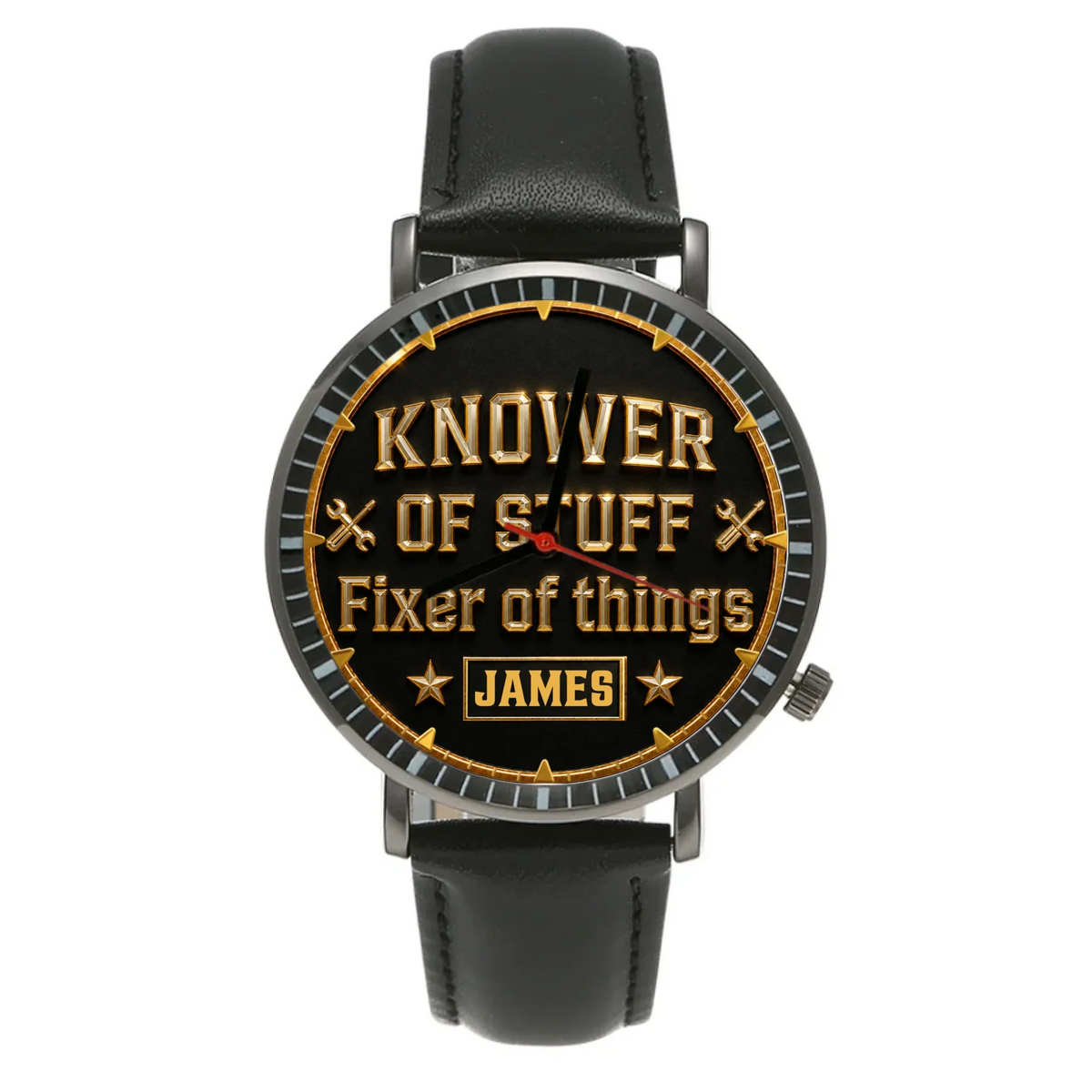 Custom Watch - Personalized Fixer And Knower Watch for Men - Ideal Gift for Handyman & DIY Dad