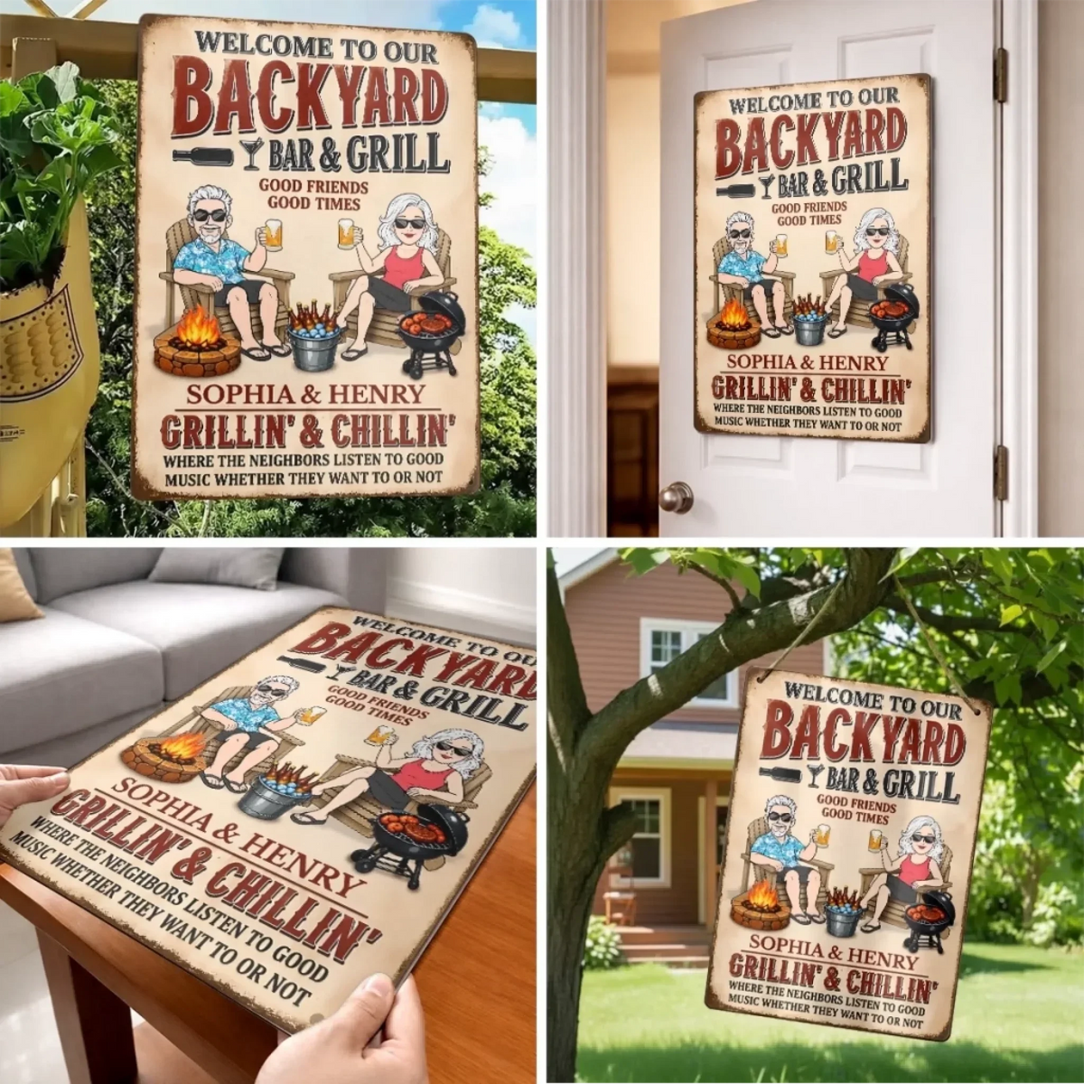 Custom Home Decor Metal Sign - Personalized Summer Vacation And Travel Gifts For Husband And Wife, Him And Her - Still Putting Up With Each Other