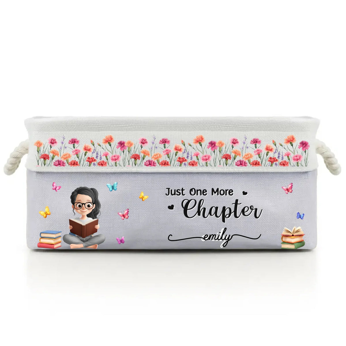 Custom Storage Basket - Personalized Bookish Gifts For Book Lovers, Bookworms, Readers - One More Chapter