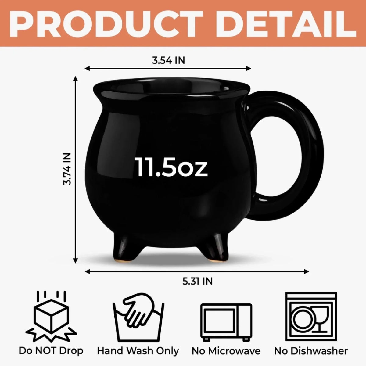 Custom 12oz Ceramic Cauldron Coffee Mug - Personalized Halloween Witchy Gifts For Cat Lovers, Cat Mom And Dad - The Witching Hour With My Pets