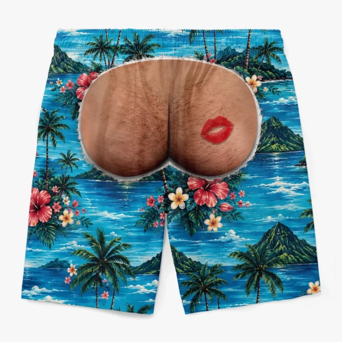 Custom Funny Men Swim Trunks - Personalized Birthday Gifts For Husband, Son, Grandson, Brother, Grandpa, Dad, Yourself - Rear View Approved
