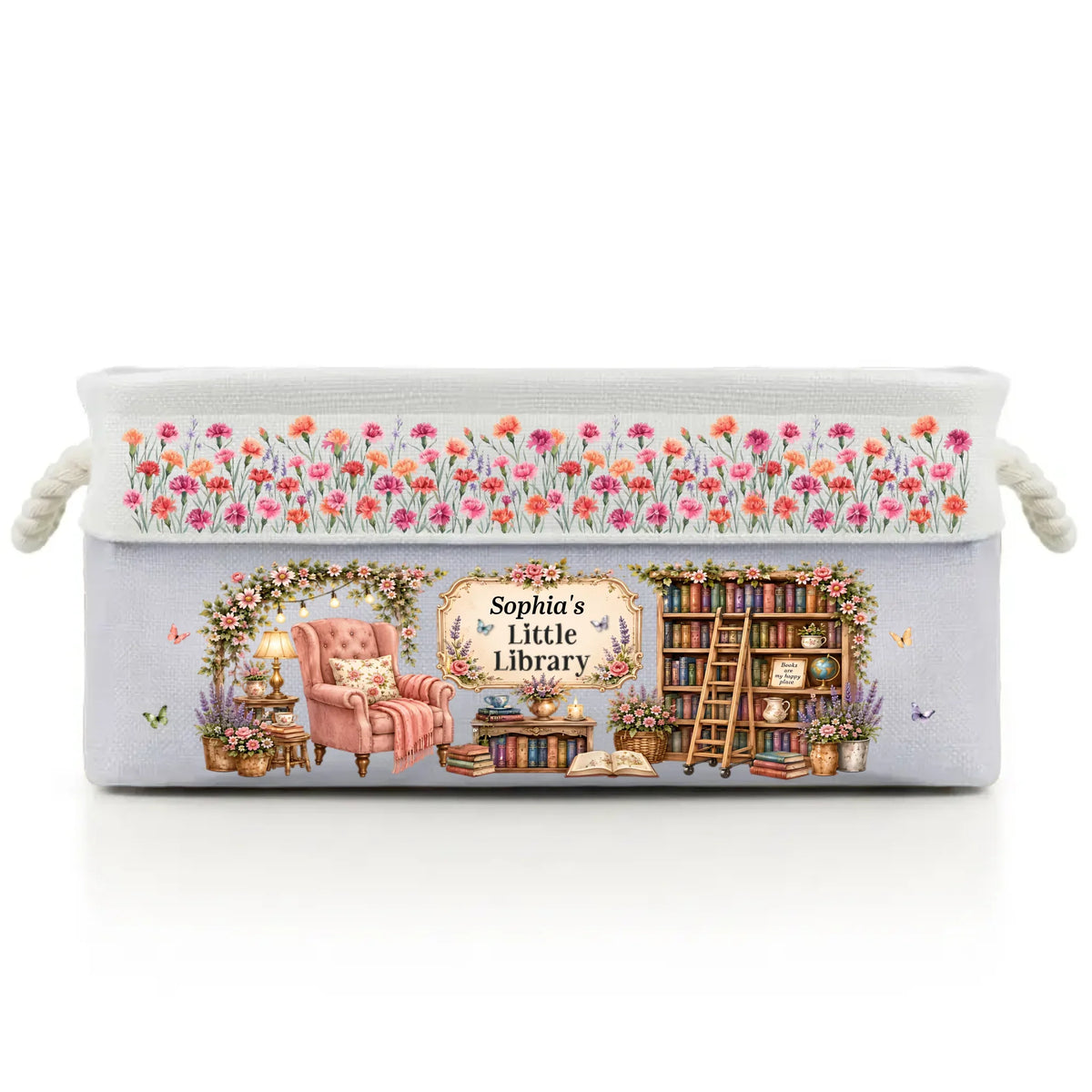 Custom Storage Basket - Personalized Bookish Gifts For Book Lovers, Bookworms, Readers - Lost In A World Of Books