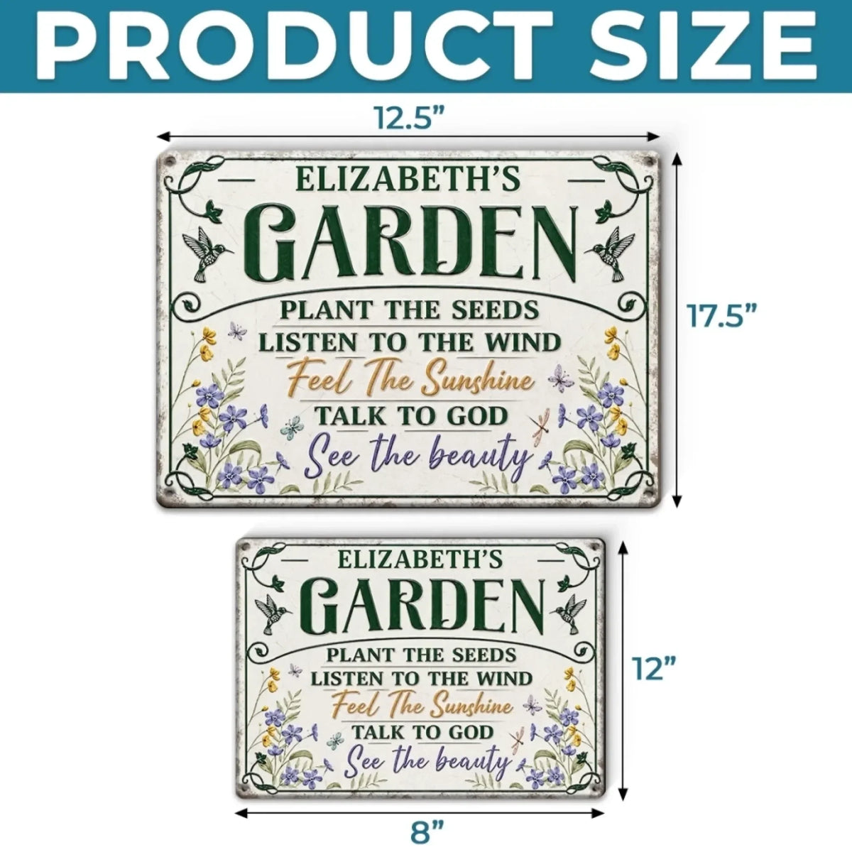 Custom Home Decor Metal Sign - Personalized Birthday Garden Gifts For Gardeners - Planting Smiles, Growing Happiness
