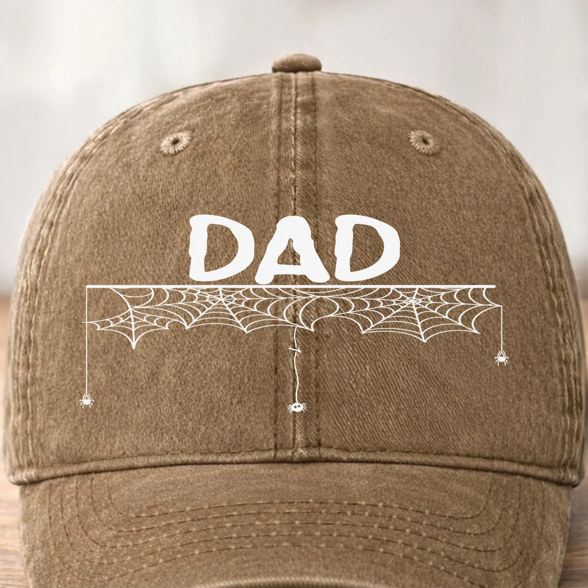 Custom Spider Cap - Personalized Halloween Birthday Gifts For Dad, Grandpa - Caught In The Web