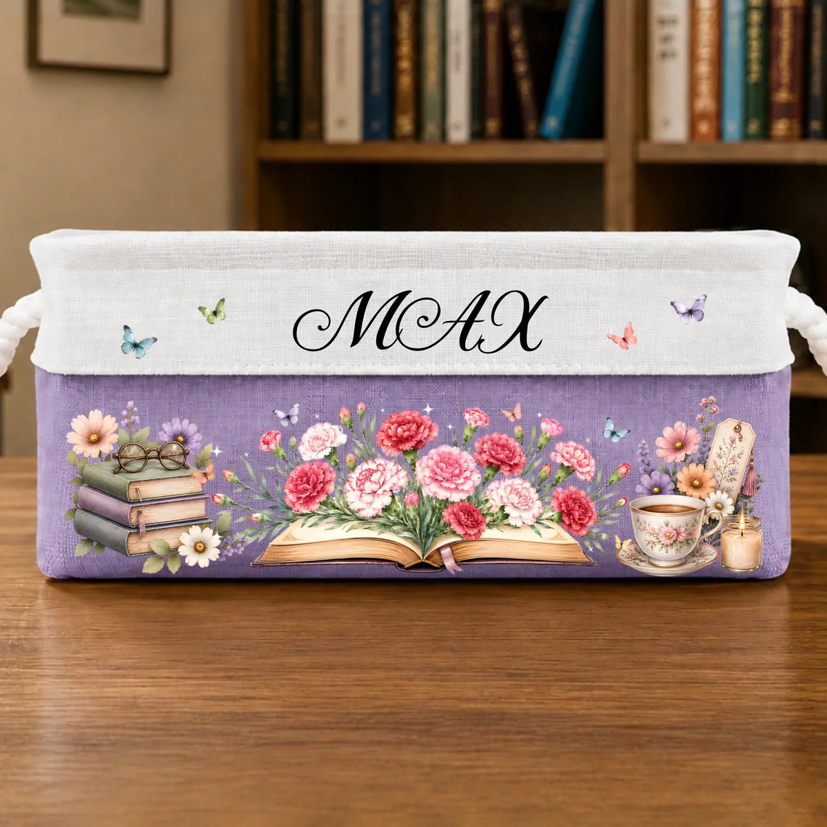 Custom Storage Basket - Personalized Bookish Gifts For Book Lovers, Bookworms, Readers - Lost Between The Pages