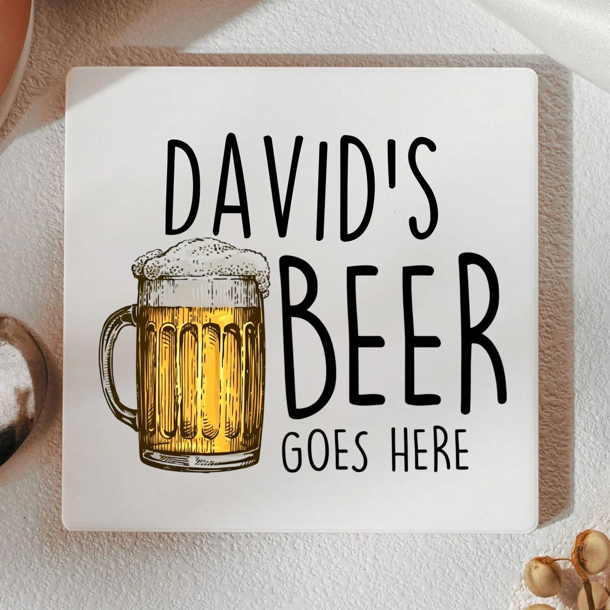 Custom Ceramic Coaster - Personalized Birthday Gifts For Besties, Sisters, BFF, Family, Yourself - Your Drink Here