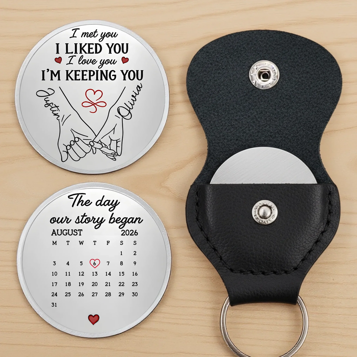 Custom Pocket Hug - Personalized Anniversary Wedding Gifts For Husband And Wife, Him And Her - Forever Marked In My Heart