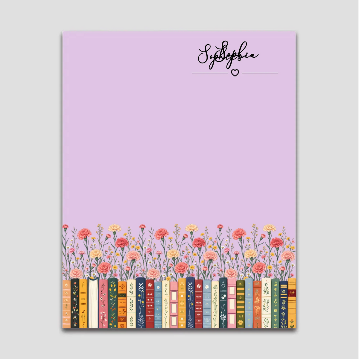 Custom Name & Birthflower For Book Lovers - Personalized Notepad