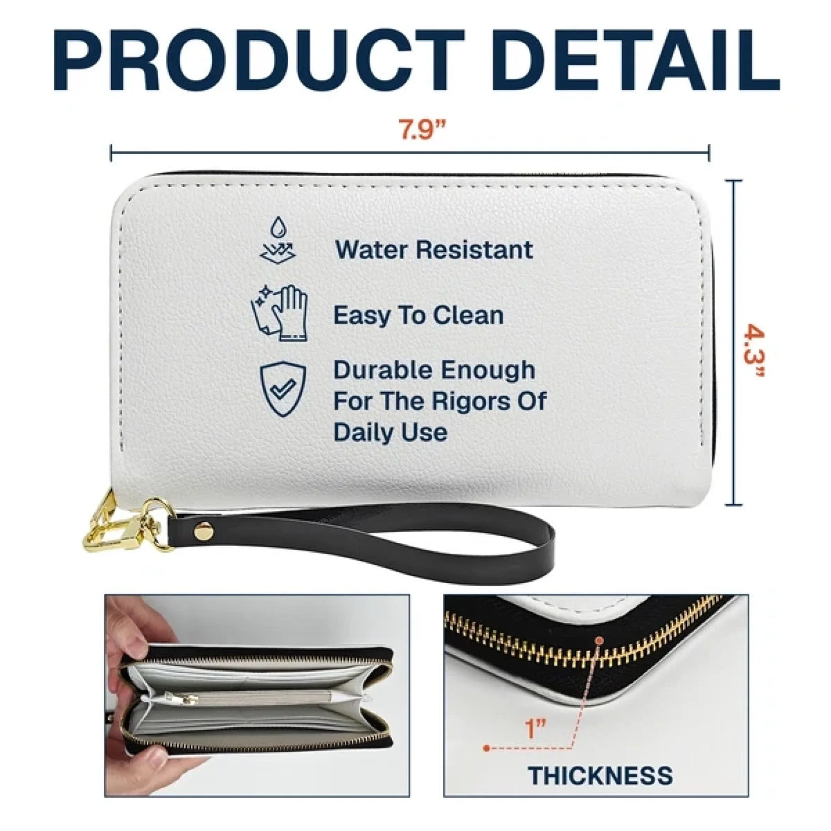 Custom Name & Birth Flower For Her, Teacher, Coworkers, Boss, Friends - Personalized Wallet