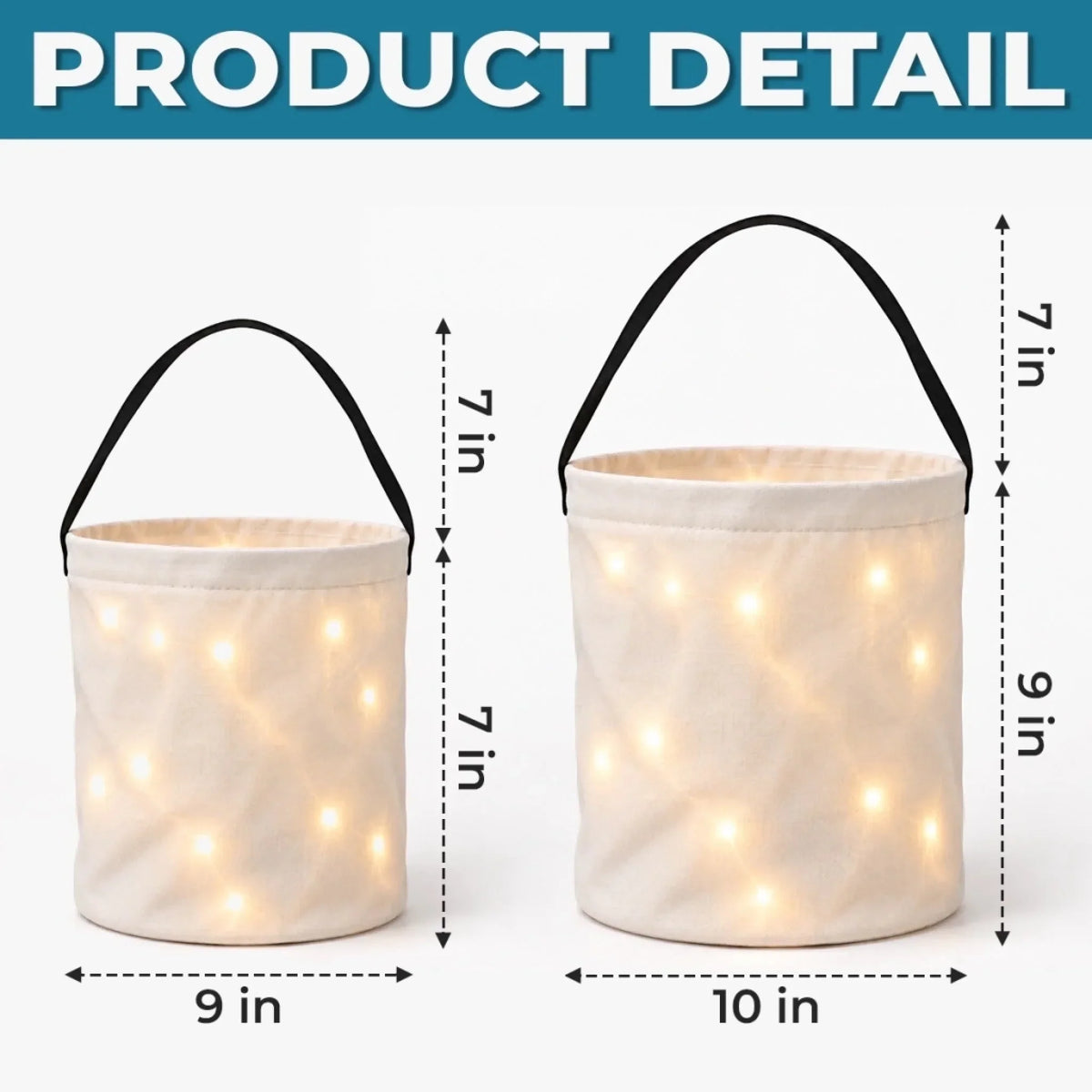 Custom LED Light Bucket Bag - Personalized Halloween Birthday Gifts For Kids - Spooky Squad
