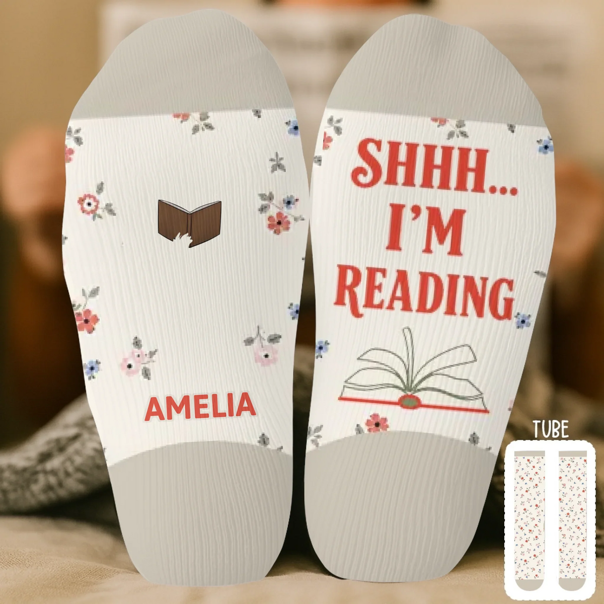 Custom Crew Socks - Personalized Bookish Gifts For Book Lovers, Bookworms, Readers - So Many Books, So Little Time
