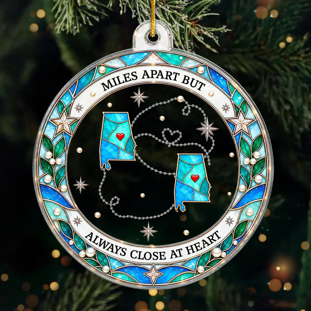 Custom Long Distance Acrylic Ornament - Personalized Christmas Gifts For Family - The Miles Don't Matter