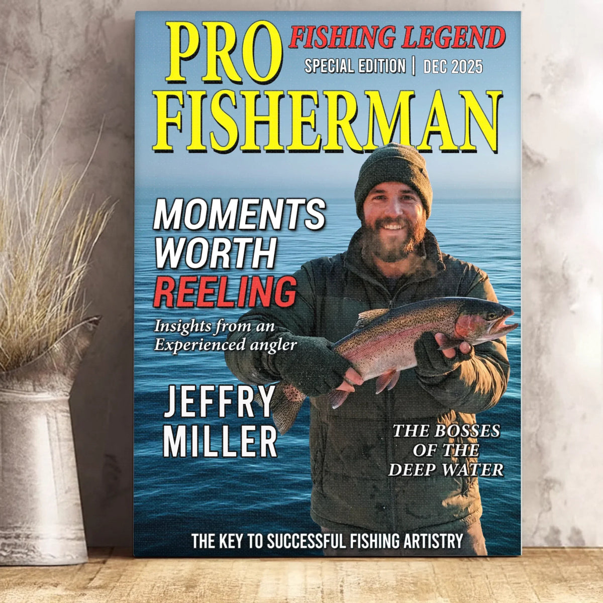 Custom Photo Magazine Vertical Poster, Canvas - Personalized Birthday Fishing Gifts For Fisherman - Reeling In The Good Times