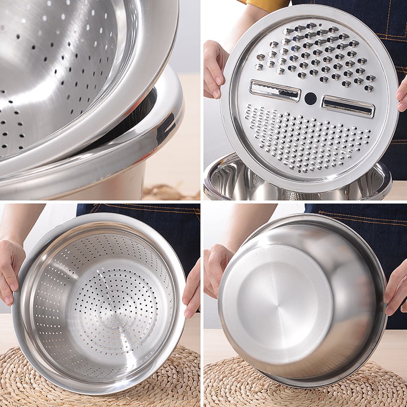 🔥HOT SALE 53% OFF-🌞🍴 German Quality 3-in-1 Stainless Steel Grater Bowl