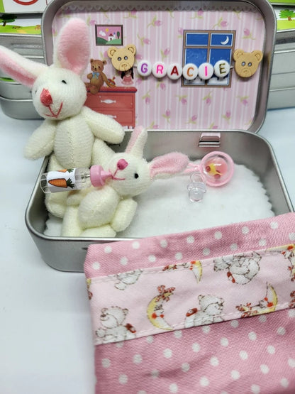 🔥Easter Best Gift - BUY 1 GET 1 FREE!!🎁🐇Bunny Mummy Tiny Plush Pocket Tin