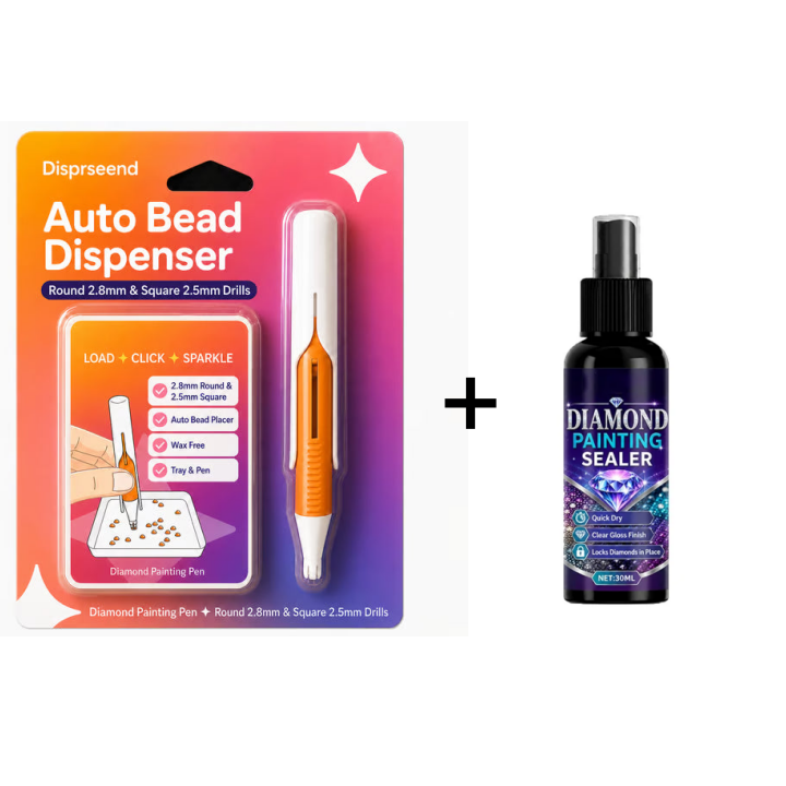 🔥 Last Day 50% OFF – 💎 Automatic Painting Bead Dispenser Pen & Tray Set