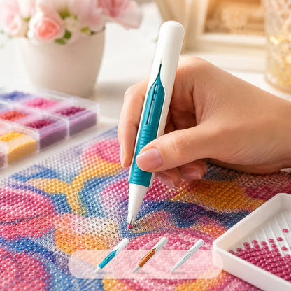🔥 Last Day 50% OFF – 💎 Automatic Painting Bead Dispenser Pen & Tray Set