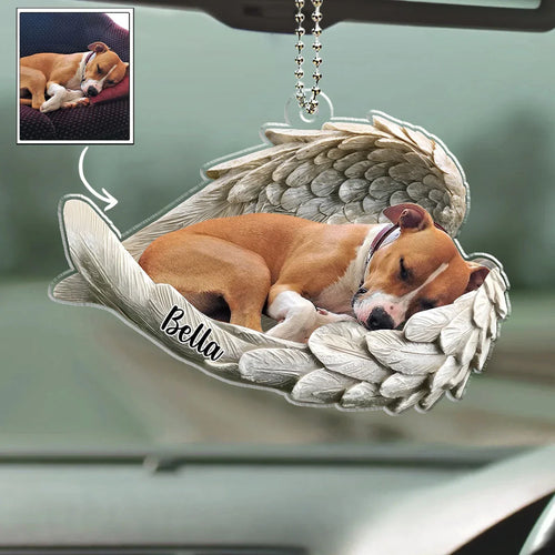 In Angel Wings - Personalized Car Ornament