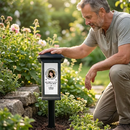 Custom Photo Solar Garden Light - Personalized Memorial Butterfly Garden Sympathy Gift