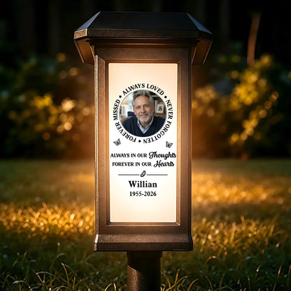 Custom Photo Solar Garden Light - Personalized Memorial Butterfly Garden Sympathy Gift