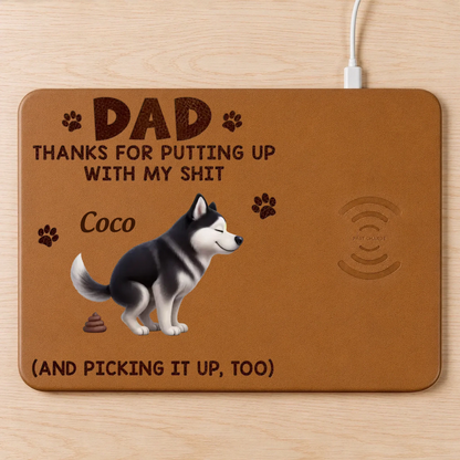 Custom Charging Mat - Personalized Father's Day Birthday Gifts For Dog Cat Lovers, Dog Dad And Mom, Cat Owners - Pet Hair Fully Charged