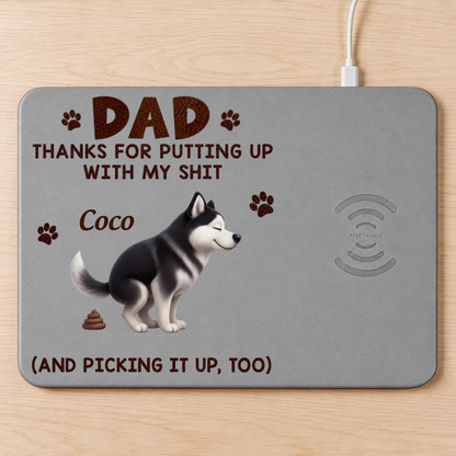 Custom Charging Mat - Personalized Father's Day Birthday Gifts For Dog Cat Lovers, Dog Dad And Mom, Cat Owners - Pet Hair Fully Charged