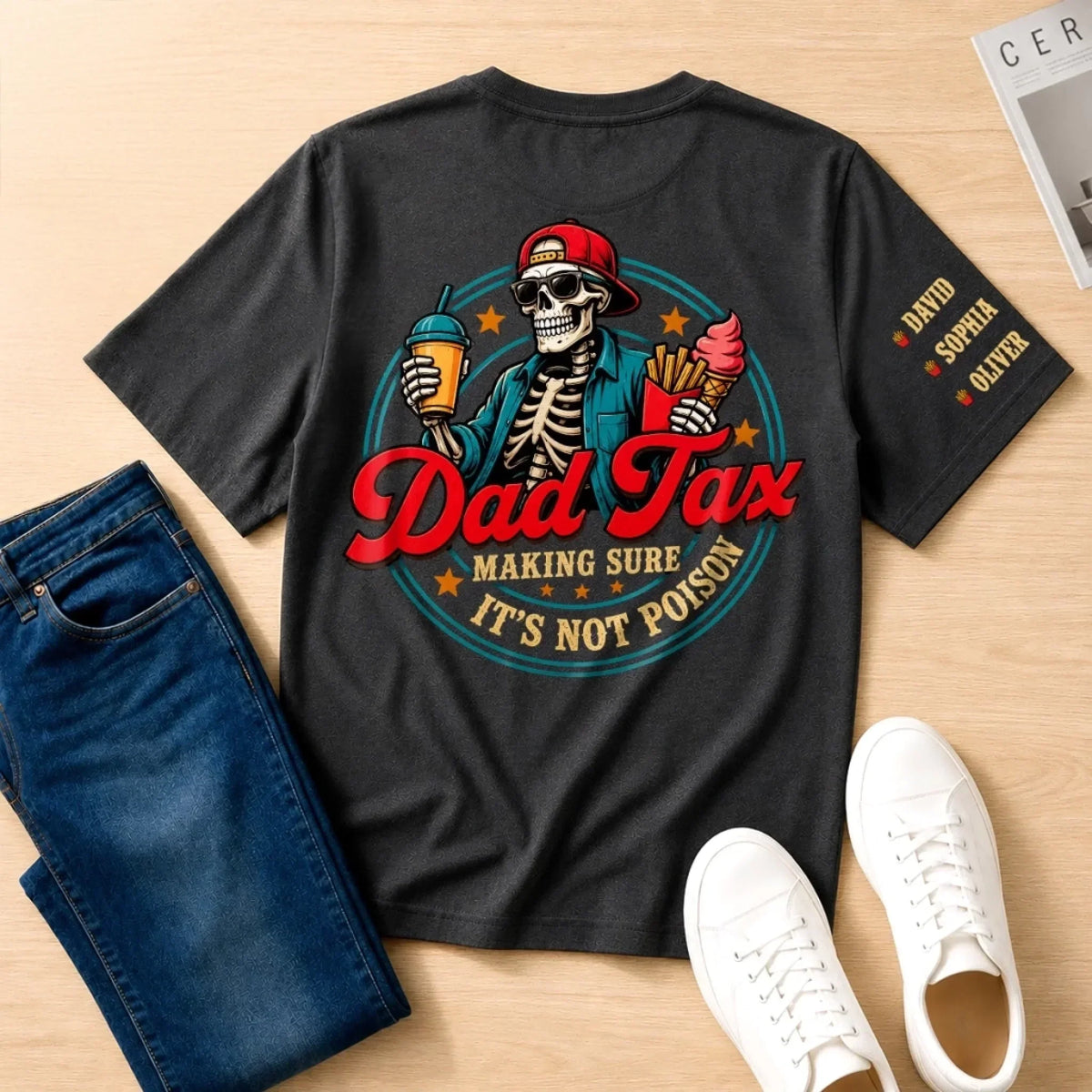 Custom Unisex T-shirt - Personalized Dad Tax Back Printed Shirt Father's Day Birthday Gifts For Dad, Grandpa - Quality Control Starts With Dad