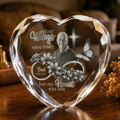 Custom Engraved Heart 3D Crystal Photo WithStand-Personalized In Loving Memory Gift WithCustom Photo