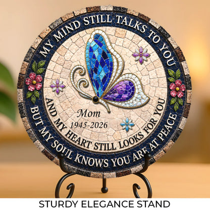Custom Round Shaped Stone With Stand - Personalized Memorial Sympathy Gifts For Loss Of Mom, Dad - Forever In Loving Memory