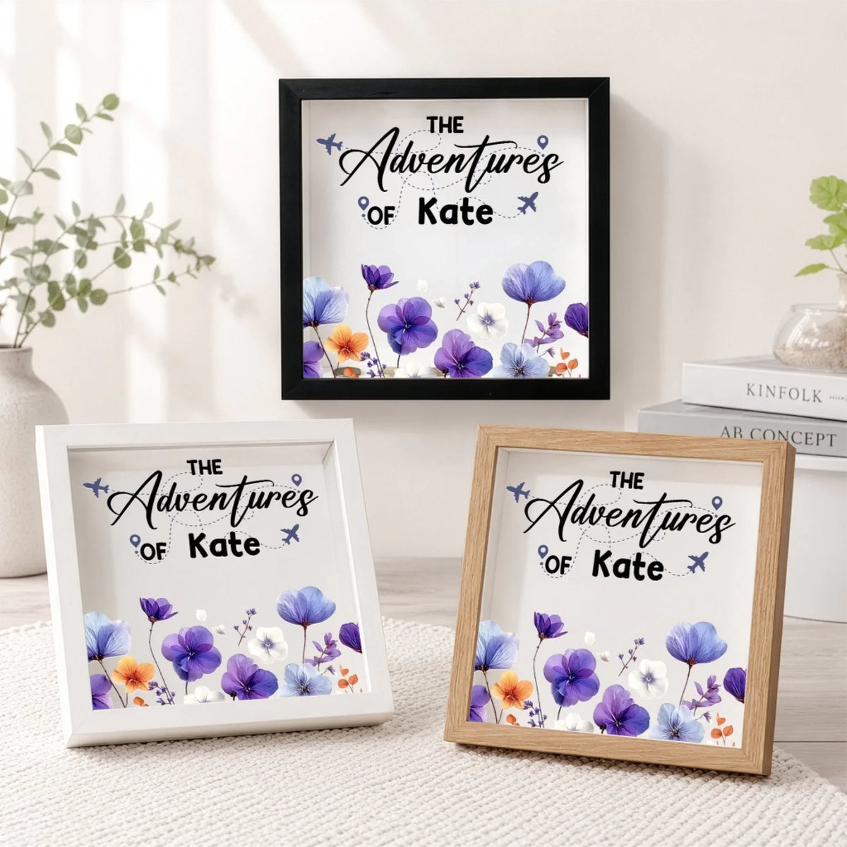 Costom Memory Box-Personalized The Adventure Of Travel Lover Birth Flowers