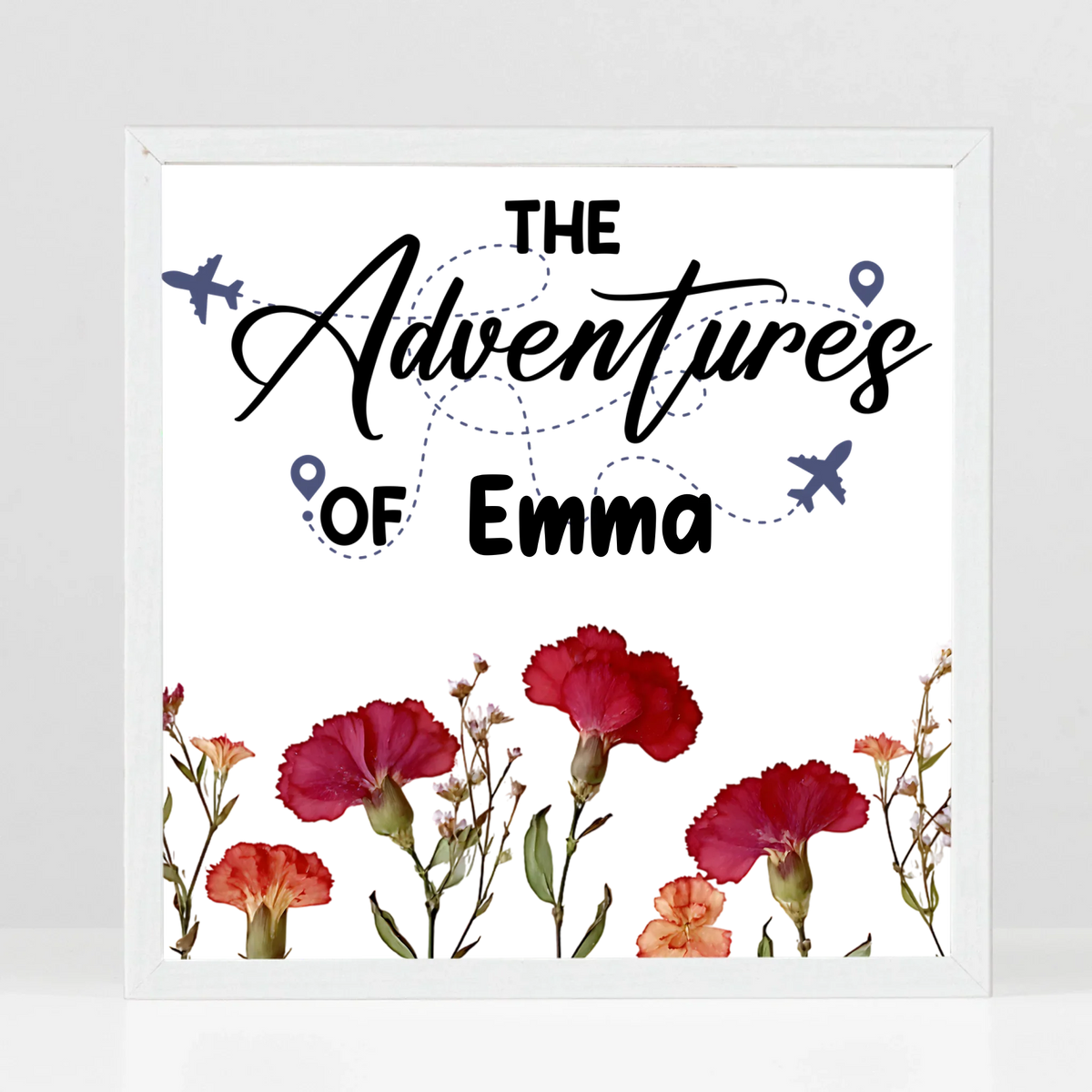Costom Memory Box-Personalized The Adventure Of Travel Lover Birth Flowers