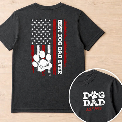 Custom Photo Unisex T-shirt - Personalized America 250th Anniversary, Birthday Gifts For Dog Lovers, Dog Dad - Beloved Dog Dad Ever