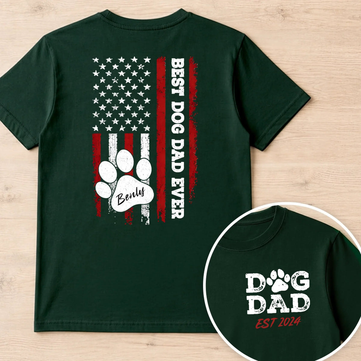 Custom Photo Unisex T-shirt - Personalized America 250th Anniversary, Birthday Gifts For Dog Lovers, Dog Dad - Beloved Dog Dad Ever