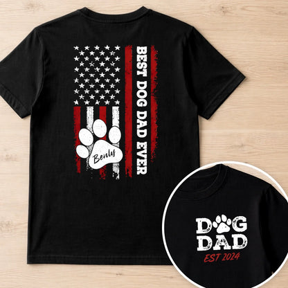 Custom Photo Unisex T-shirt - Personalized America 250th Anniversary, Birthday Gifts For Dog Lovers, Dog Dad - Beloved Dog Dad Ever