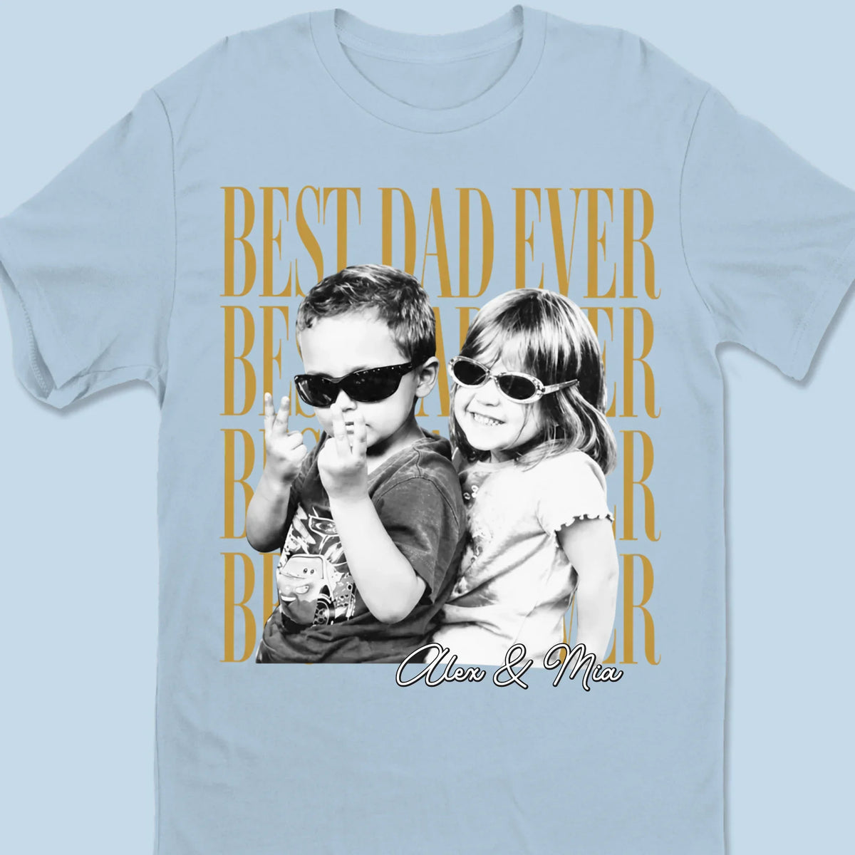 Custom Photo T-shirt-Personalized Father‘s Shirt With Kids Photo, Funny Dad Shirt, Best Dad Ever Shirt, Dad Gift