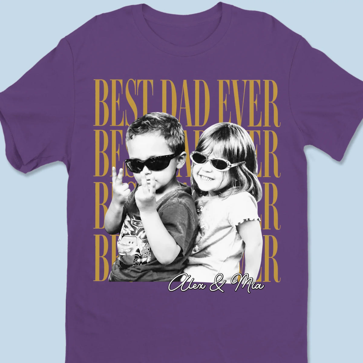 Custom Photo T-shirt-Personalized Father‘s Shirt With Kids Photo, Funny Dad Shirt, Best Dad Ever Shirt, Dad Gift