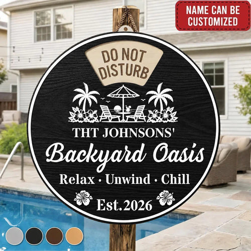 Custom Rotating Wooden Door Sign - Personalized Summer Vacation And Travel Gifts For Mom, Dad, Brother, Sister, Kids - Sun Splash Together