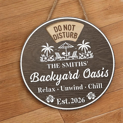 Custom Rotating Wooden Door Sign - Personalized Summer Vacation And Travel Gifts For Mom, Dad, Brother, Sister, Kids - Sun Splash Together