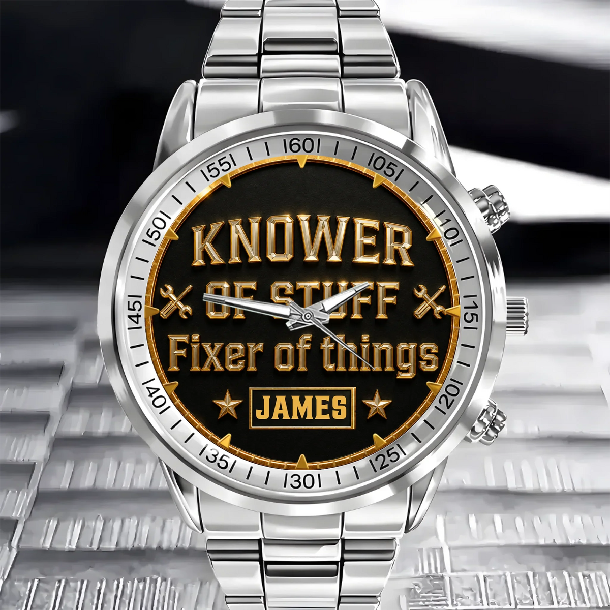 Custom Watch - Personalized Fixer And Knower Watch for Men - Ideal Gift for Handyman & DIY Dad