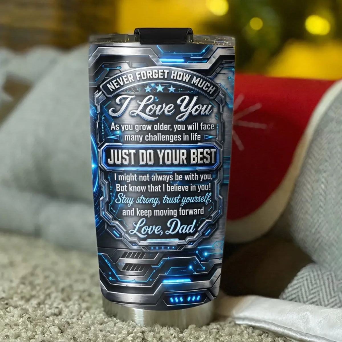 Custom Tumbler - Personalized Dad & Son Fist Bump Insulated Cup - Gift for Son from Dad