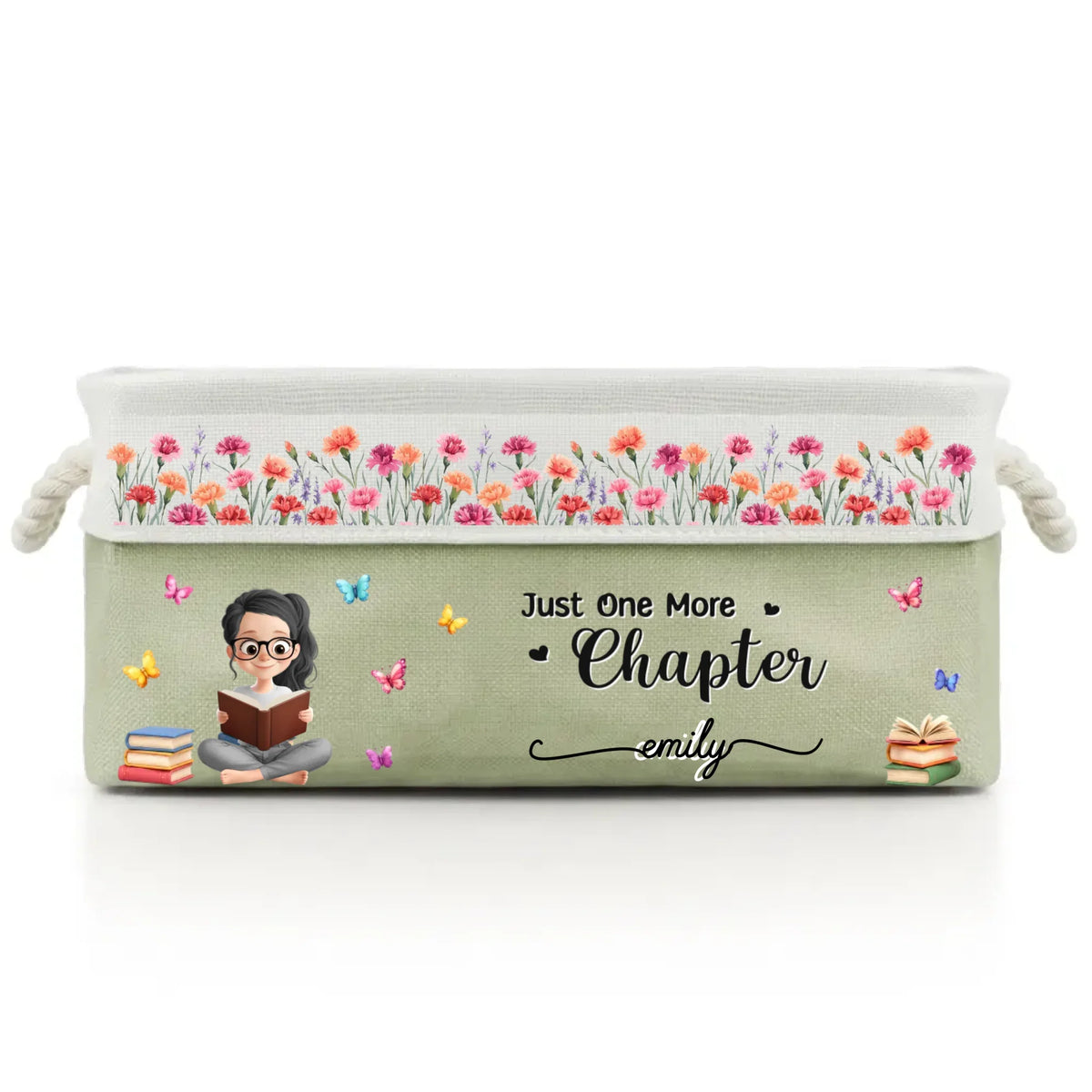 Custom Storage Basket - Personalized Bookish Gifts For Book Lovers, Bookworms, Readers - One More Chapter