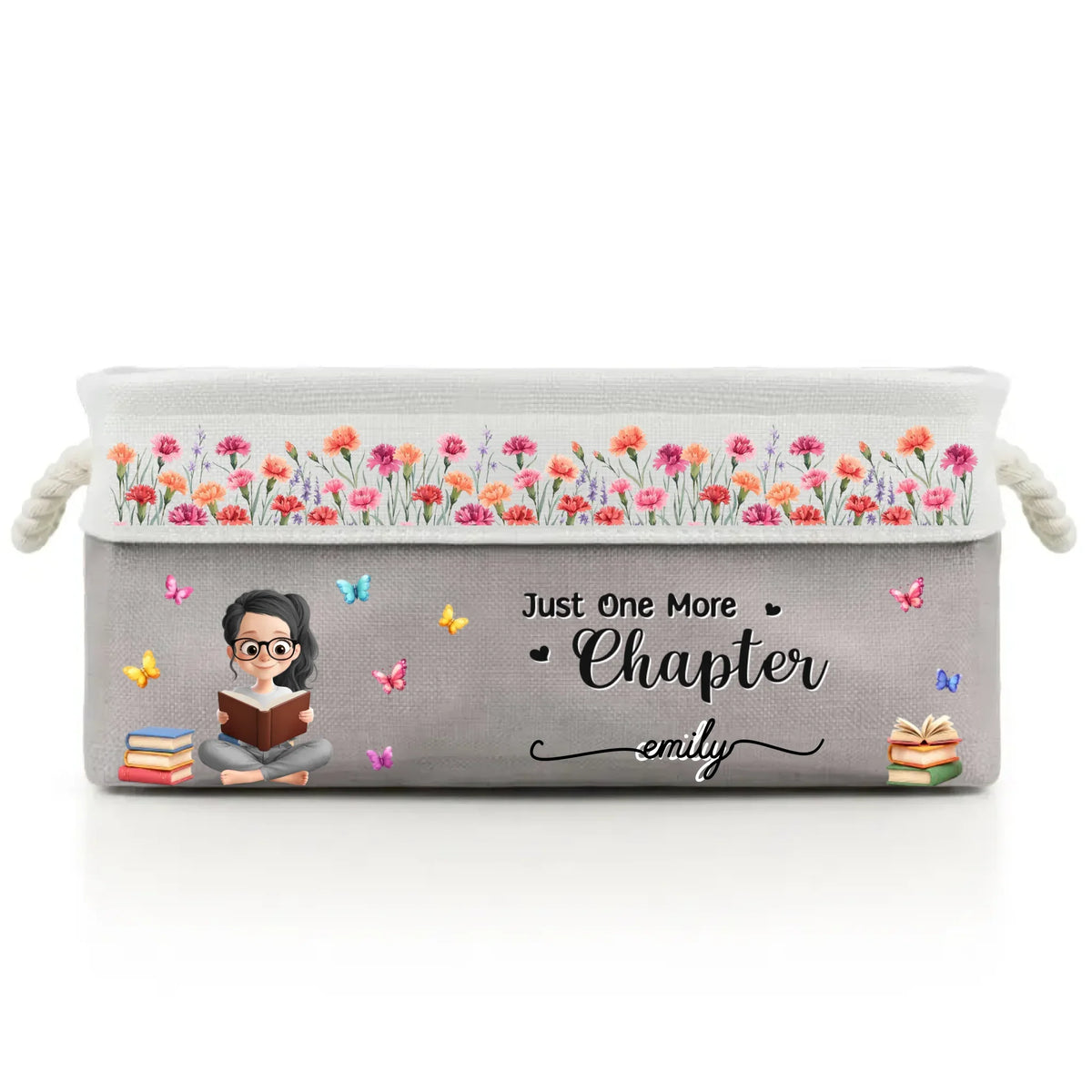 Custom Storage Basket - Personalized Bookish Gifts For Book Lovers, Bookworms, Readers - One More Chapter