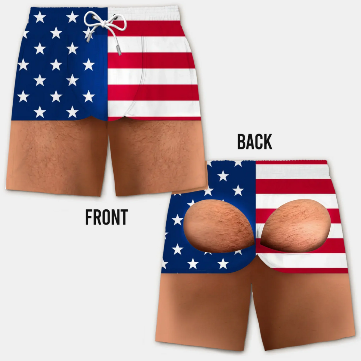 Custom Funny Patriotic Men Swim Trunks - Personalized Birthday Gifts For Husband, Son, Grandson, Brother, Grandpa, Dad, Yourself - Look Twice