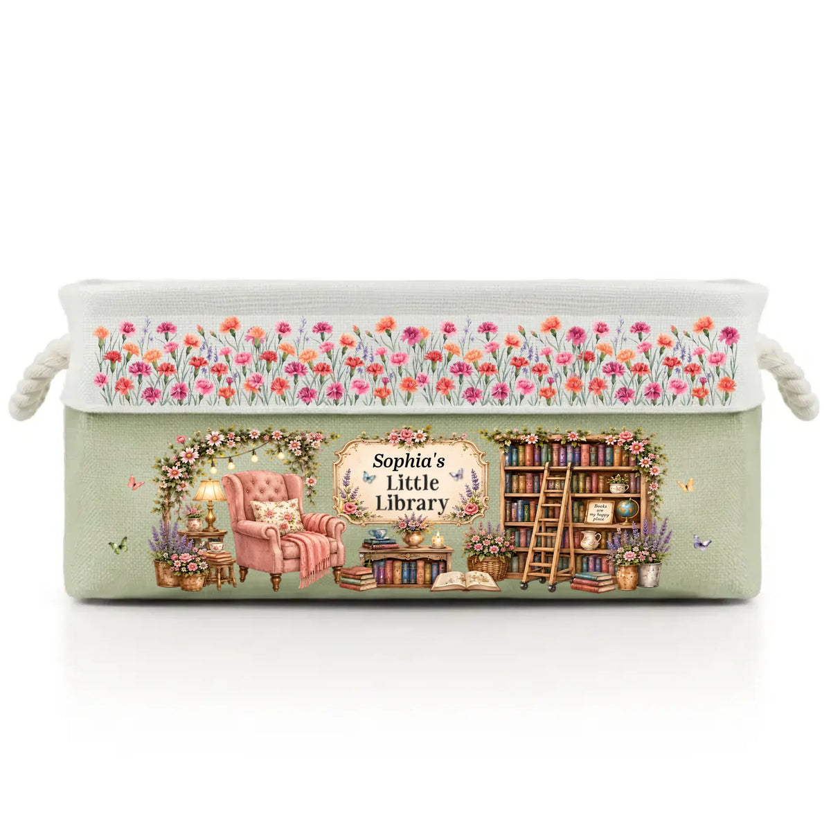 Custom Storage Basket - Personalized Bookish Gifts For Book Lovers, Bookworms, Readers - Lost In A World Of Books