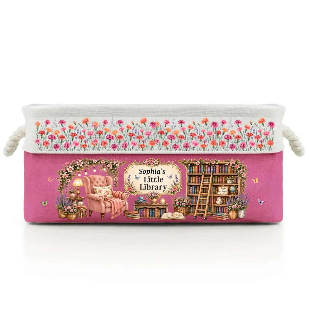 Custom Storage Basket - Personalized Bookish Gifts For Book Lovers, Bookworms, Readers - Lost In A World Of Books