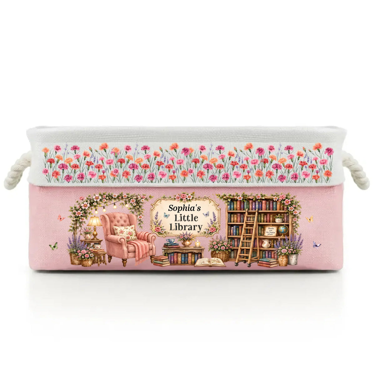 Custom Storage Basket - Personalized Bookish Gifts For Book Lovers, Bookworms, Readers - Lost In A World Of Books