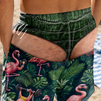 Custom Funny Men Swim Trunks - Personalized Birthday Gifts For Husband, Son, Grandson, Brother, Grandpa, Dad, Yourself - Suns Out Legs Out