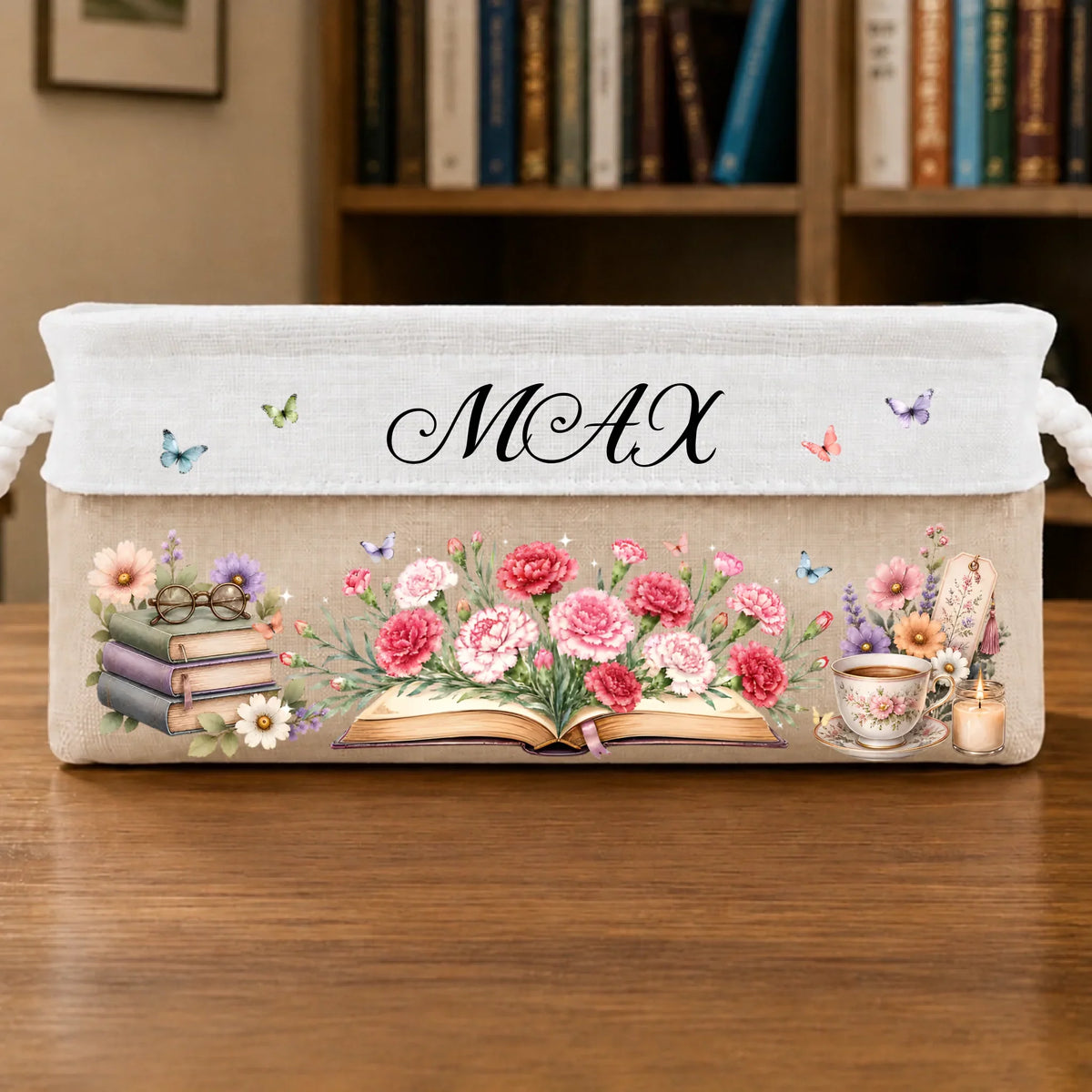 Custom Storage Basket - Personalized Bookish Gifts For Book Lovers, Bookworms, Readers - Lost Between The Pages