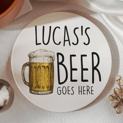 Custom Ceramic Coaster - Personalized Birthday Gifts For Besties, Sisters, BFF, Family, Yourself - Your Drink Here